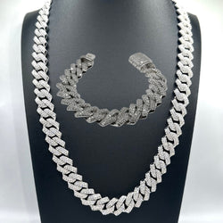 14mm Iced Prong Chain + Bracelet Set