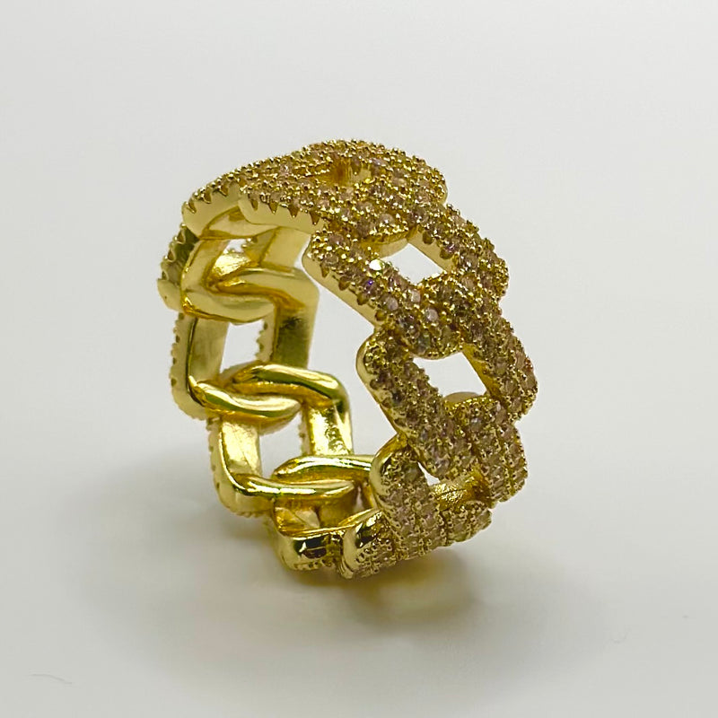 Iced Prong Ring - Gold