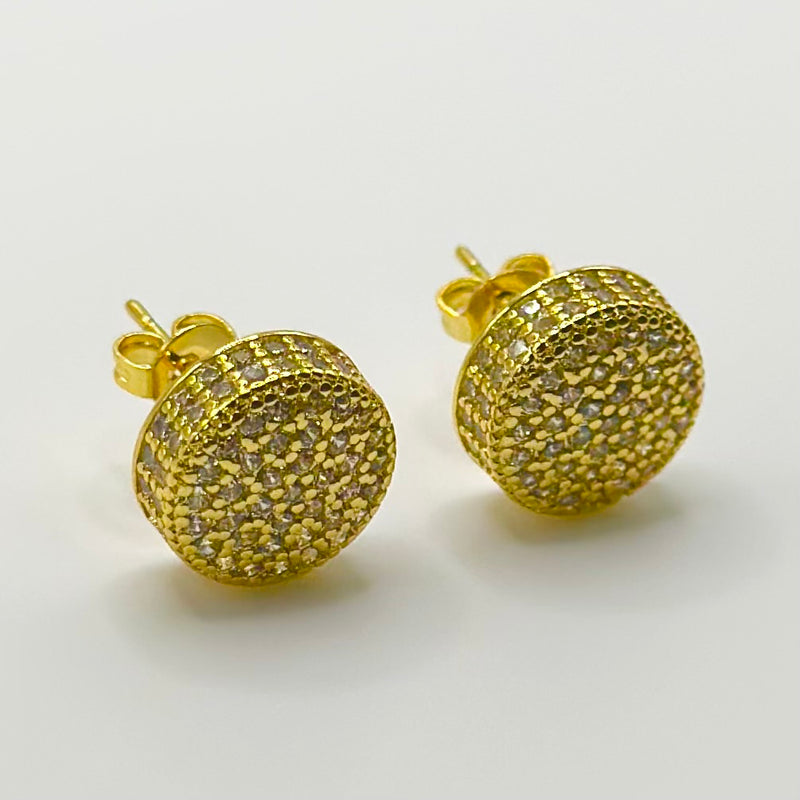 Micro Clustered Iced Stud Earrings - Gold