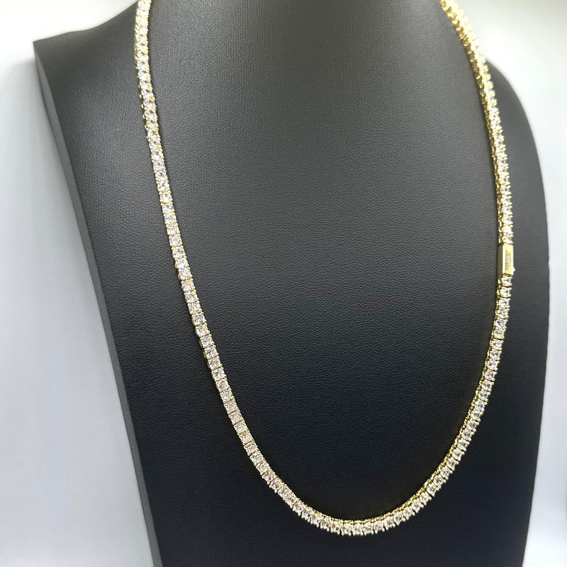 3mm Tennis Chain - Gold