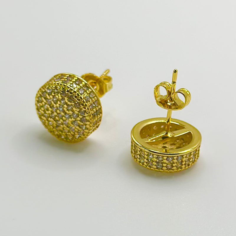 Micro Clustered Iced Stud Earrings - Gold