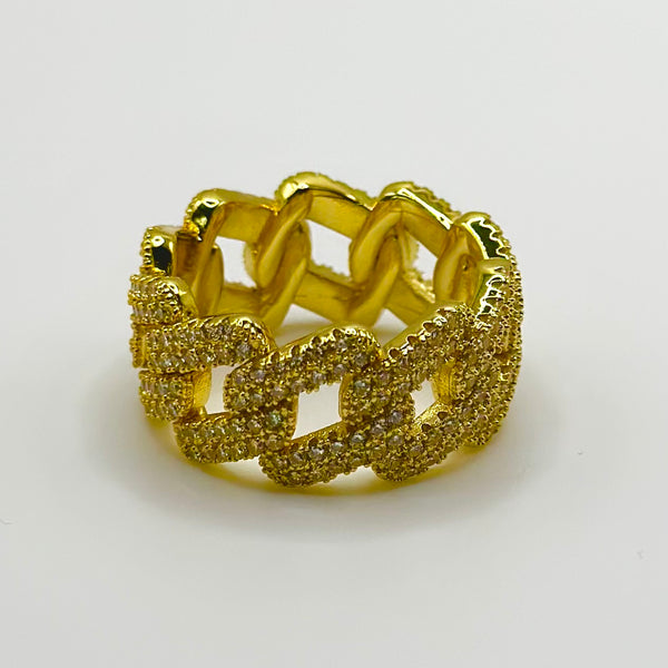 Iced Prong Ring - Gold