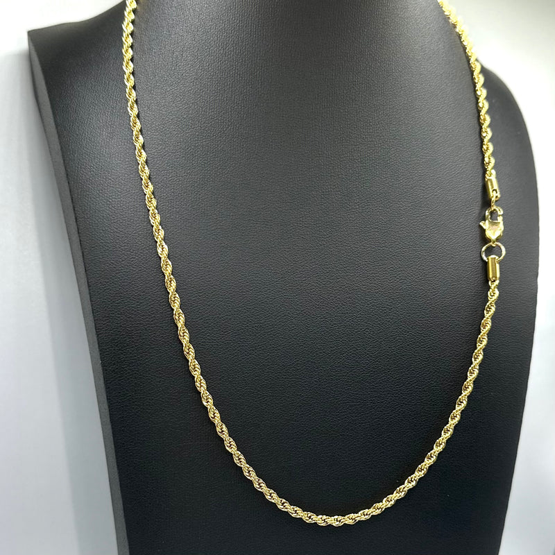 3mm Rope Chain - Gold